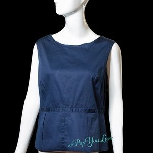 Lauren Ralph Lauren Navy Peplum Top